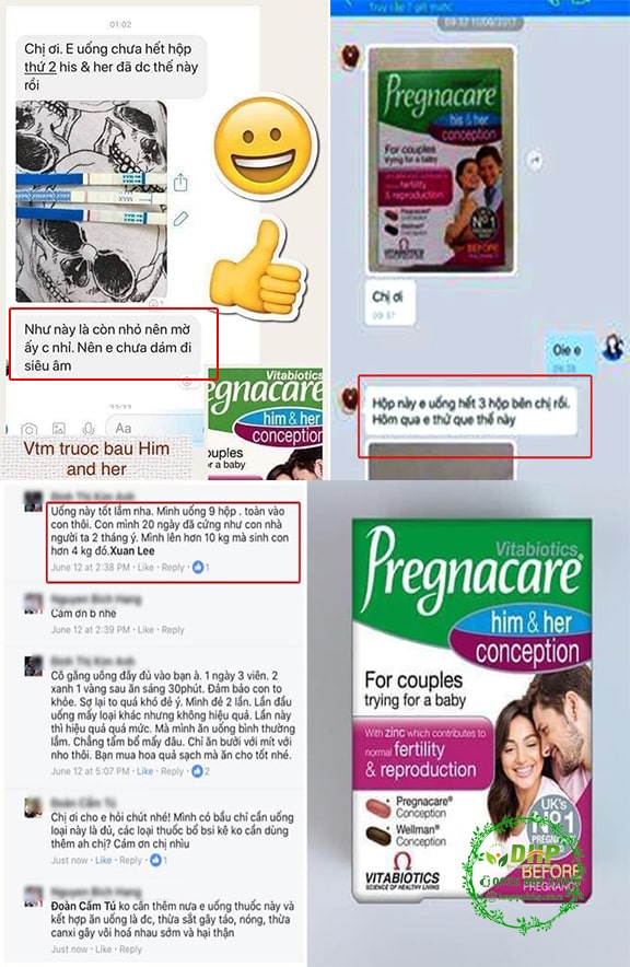 Thuốc Pregnacare His & Her Conception của Anh Quốc review