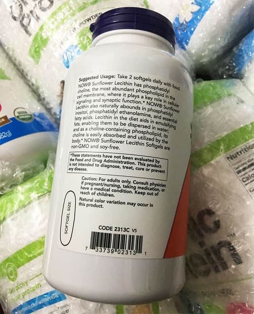 Viên uống chống tắc tia sữa Now Sunflower Lecithin thật giả?-2