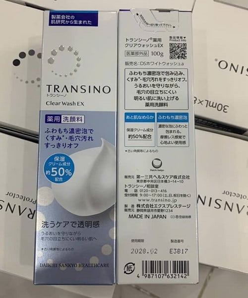 Công dụng của sữa rửa mặt Transino Clear Wash EX-2