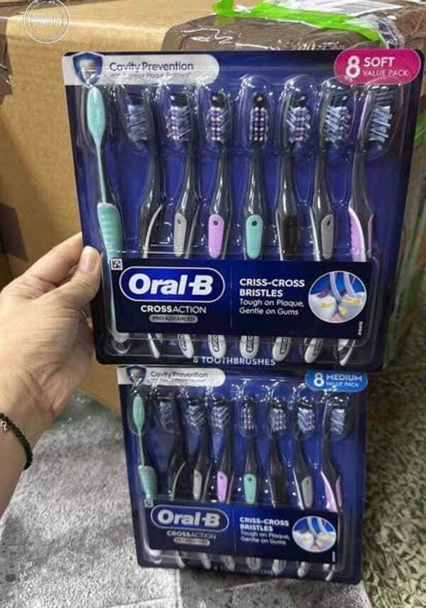 Review Set 8 bàn chải đánh răng Oral-B Cross Action Advanced Mỹ có tốt không?