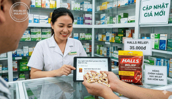 Kẹo ngậm Halls Relief giá bao nhiêu? Giá thật hôm nay